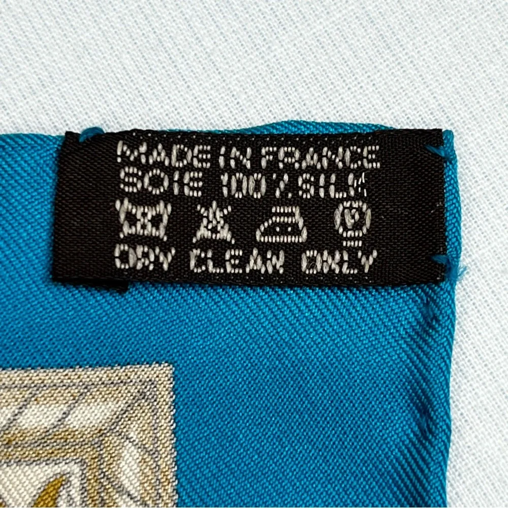 Hermes Chasse En Inde Scarf in Turquoise Blues 90cm - Picture 6 of 6